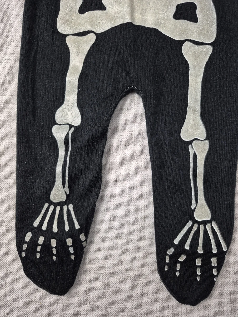 VTG 80s Lullaby Land Glow Skeleton Baby Sleeper 3-6M Made USA Halloween